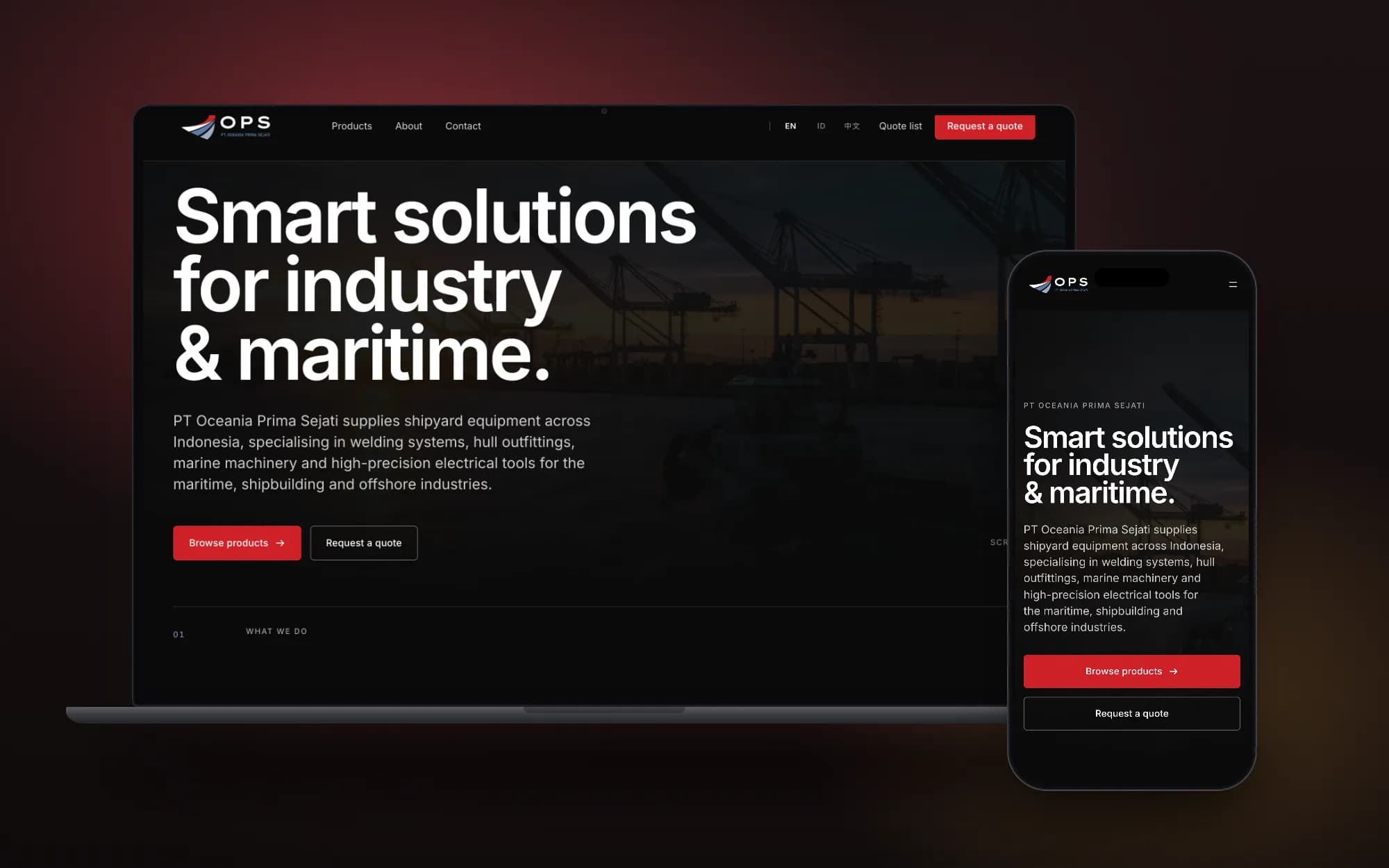 Oceania Prima Sejati, laptop and phone mockup