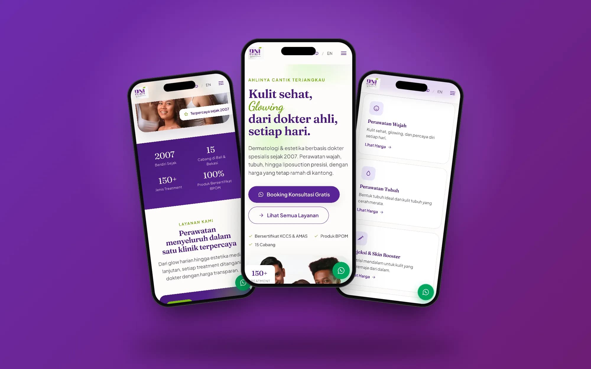 DNI Clinic, mobile screens