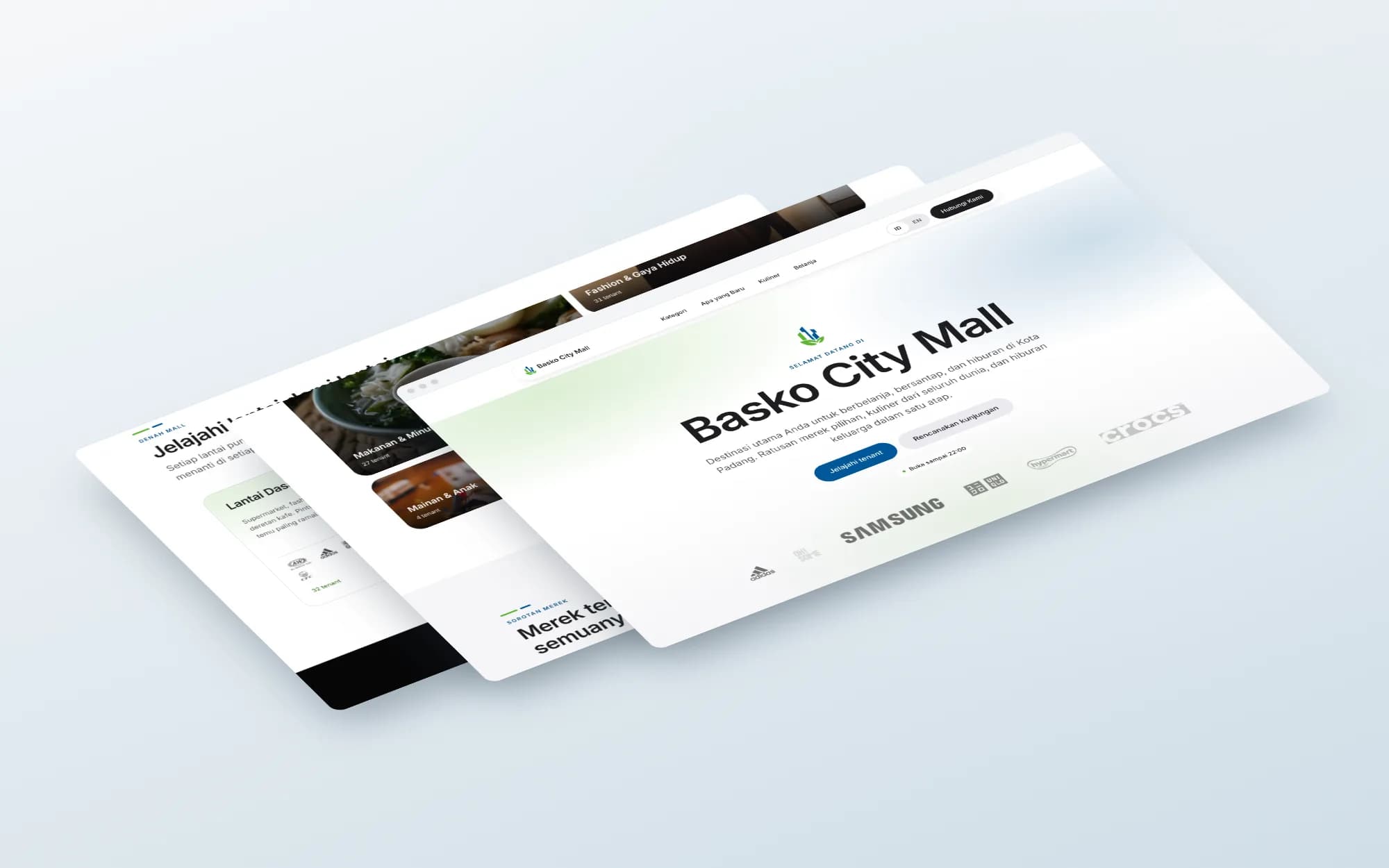 Basko City Mall, page sections shown as floating layers