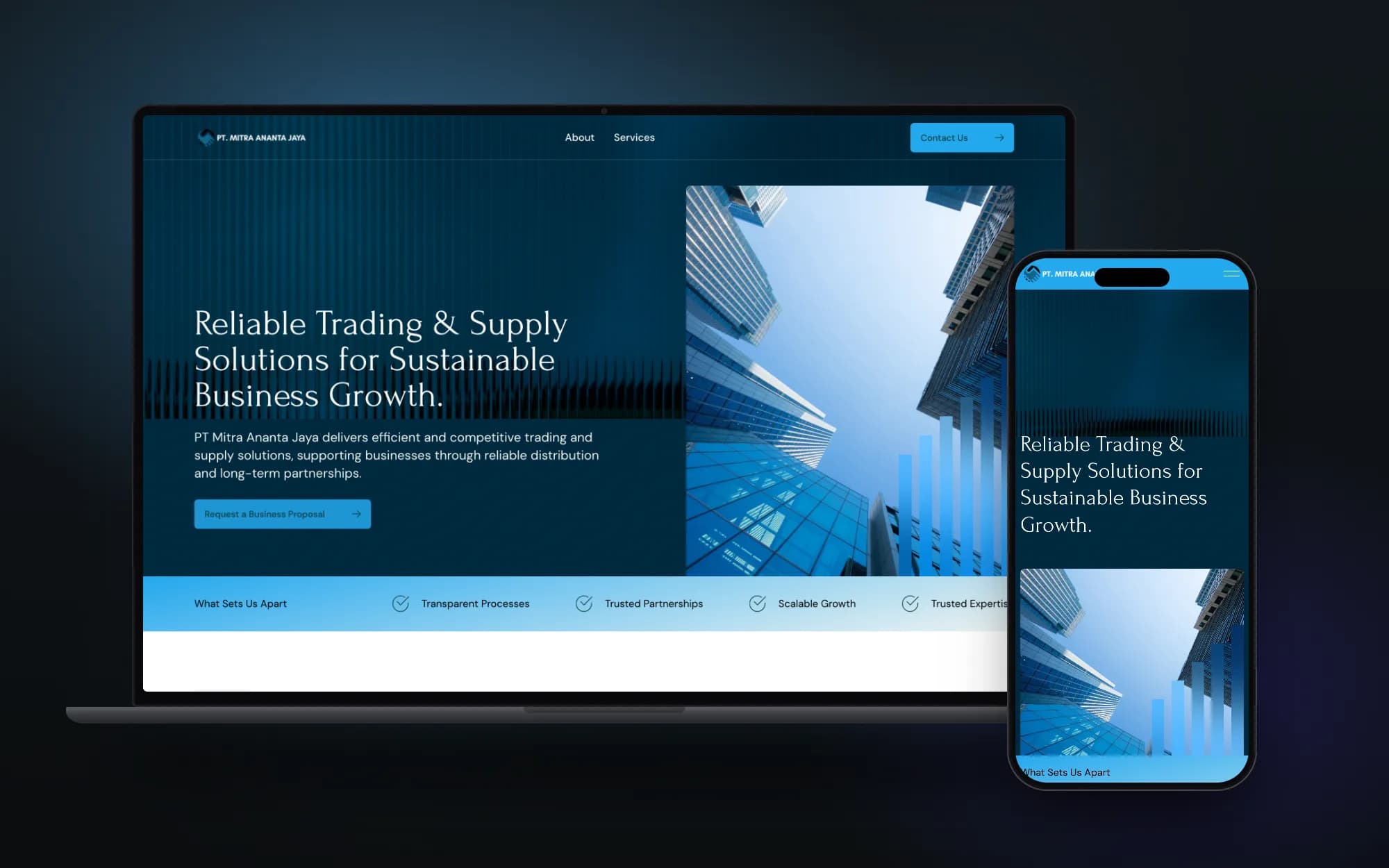 Mitra Ananta Jaya, laptop and phone mockup
