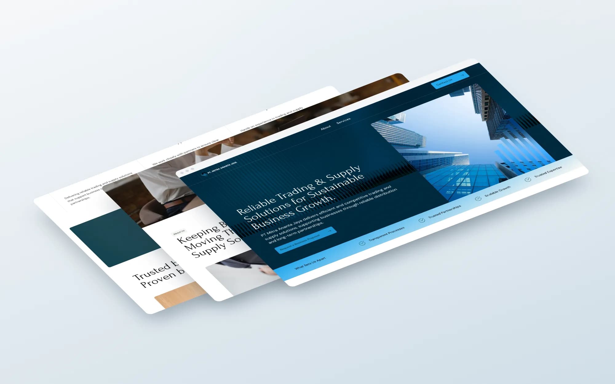 Mitra Ananta Jaya, page sections shown as floating layers