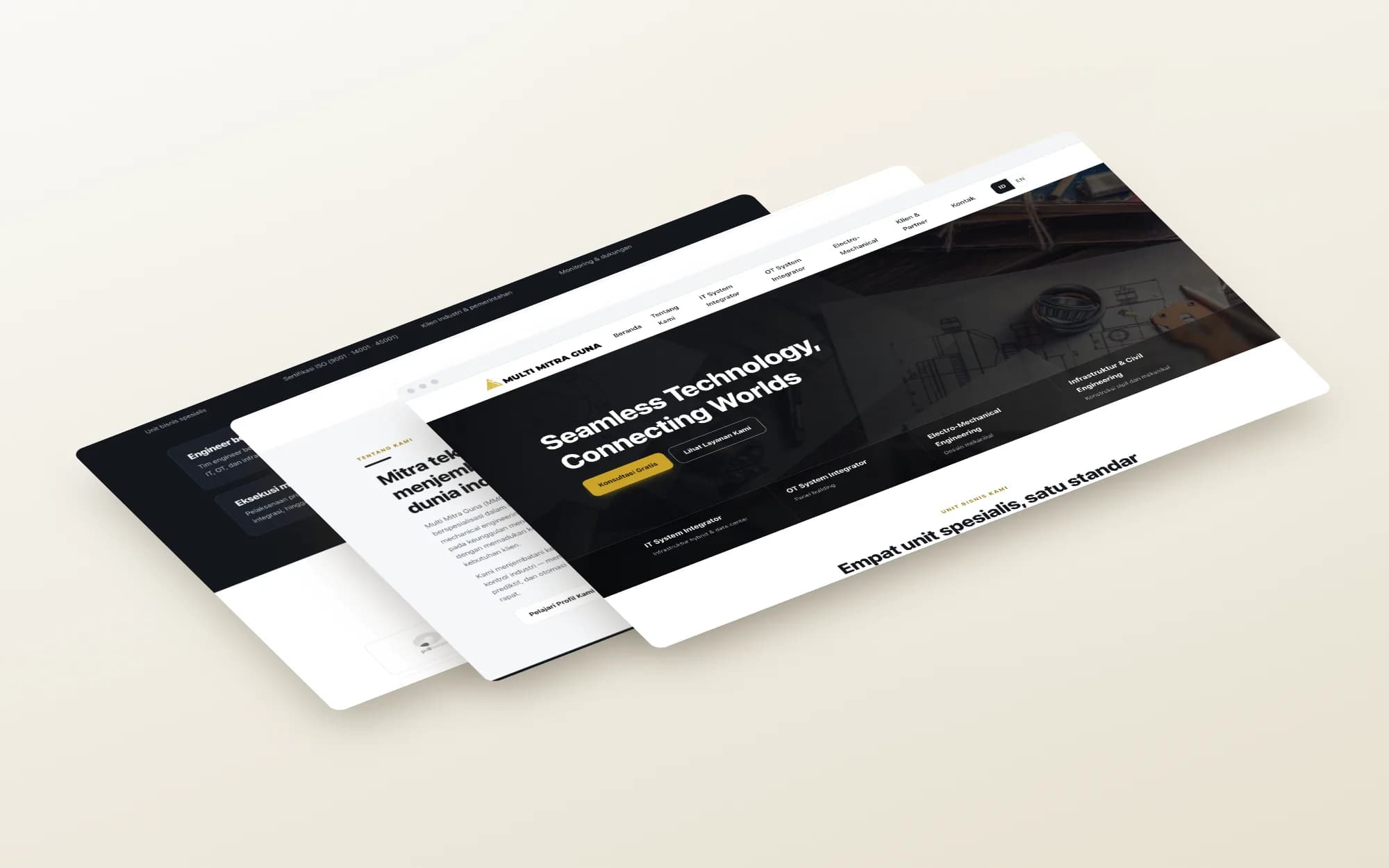 Multi Mitra Guna, page sections shown as floating layers